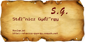 Stánicz György névjegykártya